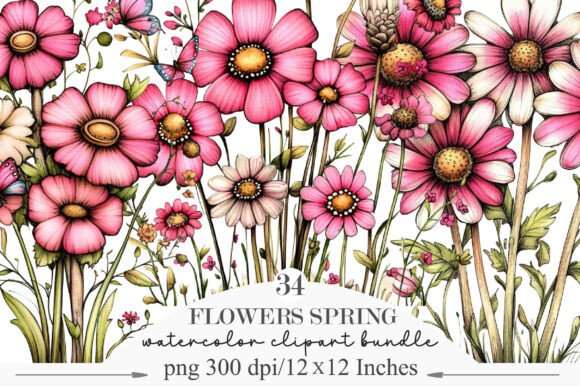 Download Pink Flowers Spring Clipart - Premium Resources