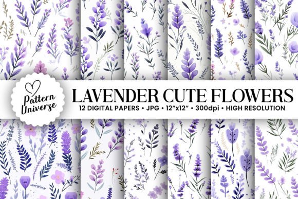 Download Purple Lavender Flowers Digital Paper - Lavender flower Collection