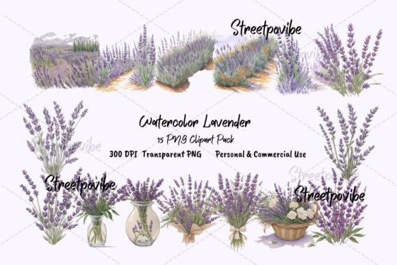 Download Lavender Flower Garden Watercolor PNGs - Lavender flower Collection
