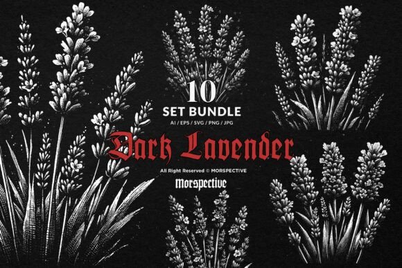 Download 10 Bundle Dark Art Lavender Flower - Lavender flower Collection