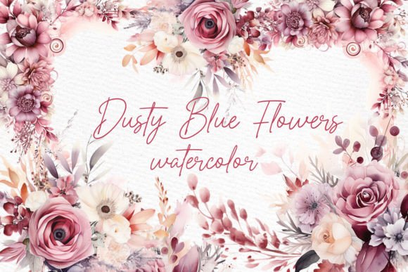 Download Dusty Pink Flowers Clipart Watercolor - Premium Resources