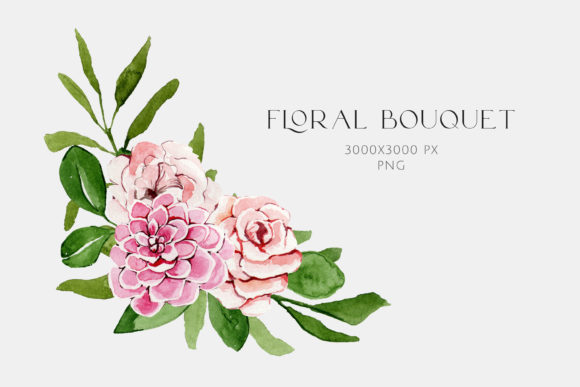 Download Watercolor Bouquet of Pink Flowers for a - Pink flowers Collection