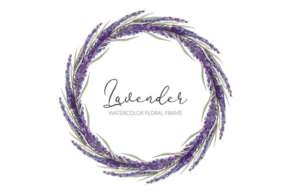 Download Watercolor Lavender Flower Wreath Frame - Lavender flower Collection